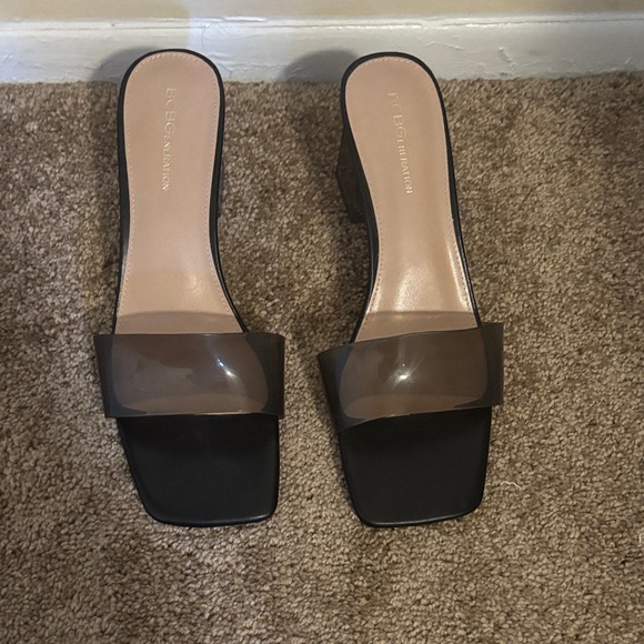 BCBG Black and Brown Heeled Mules. - Picture 1 of 9